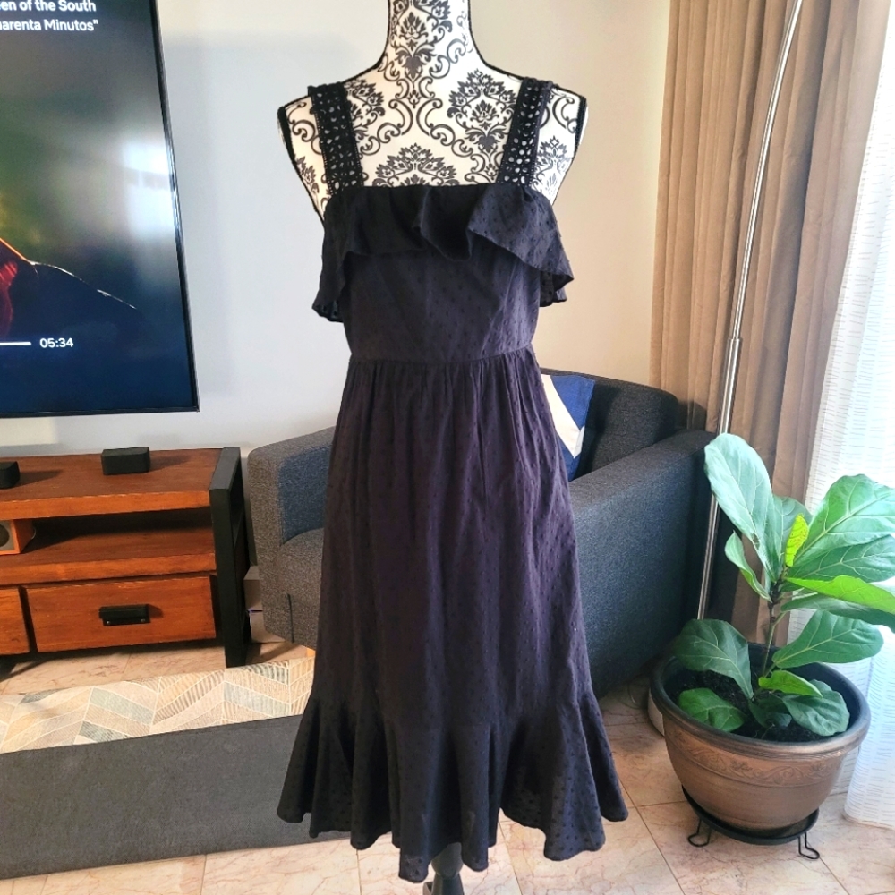 J. Crew midi black dress